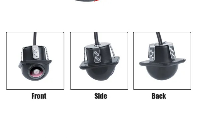 Front, side and rear views of the CAM-078 backup camera