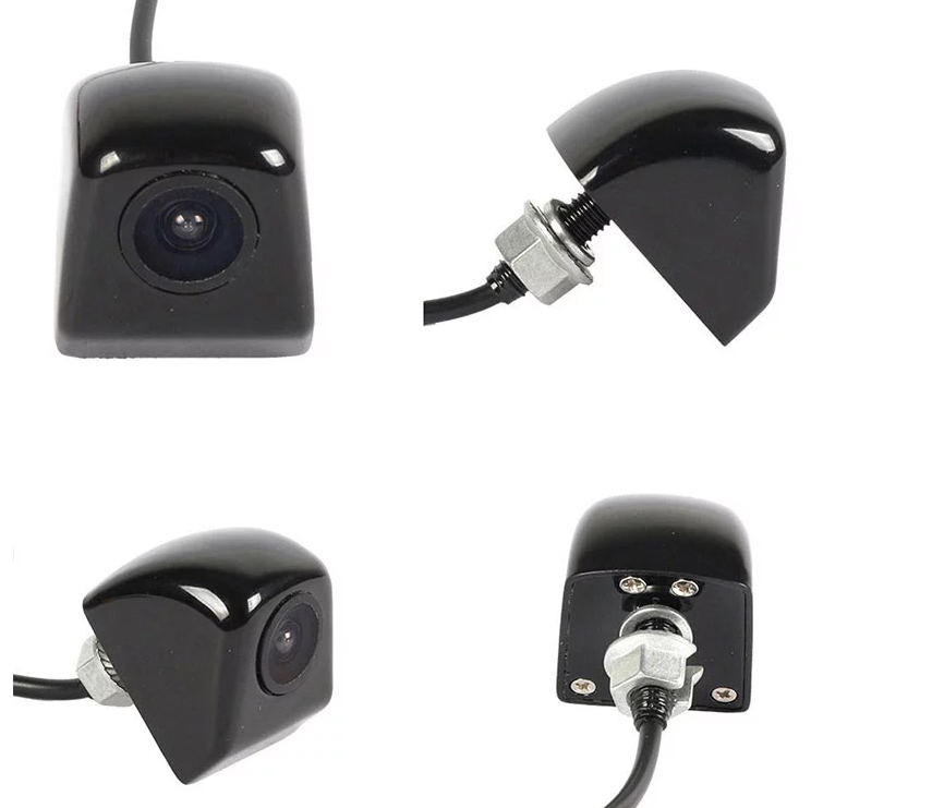 Front, side, angled and rear views of the CAM-D05 backup camera