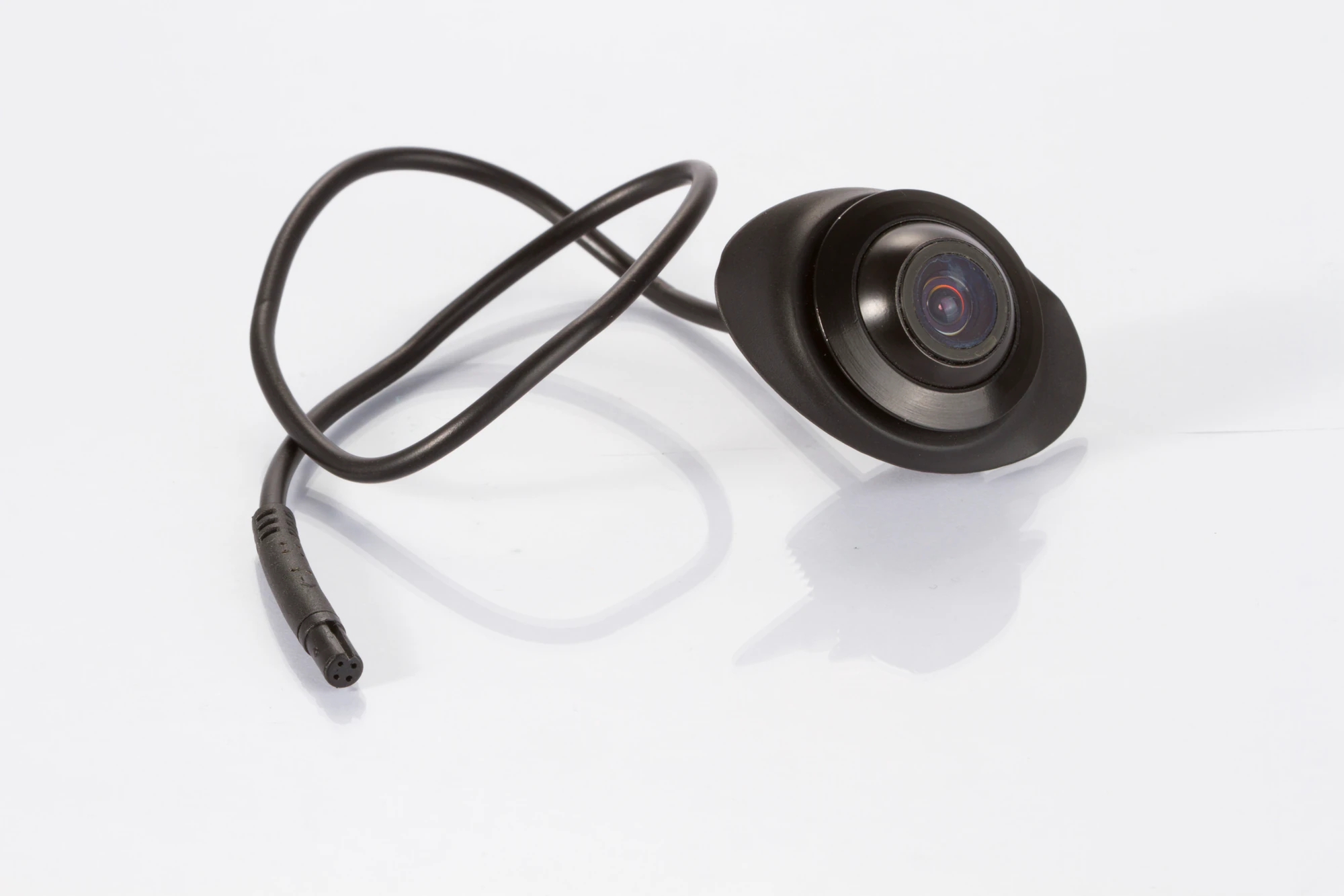 CAM-EYE02 eyeball side view camera with attached cable and 4-pin aviation connector