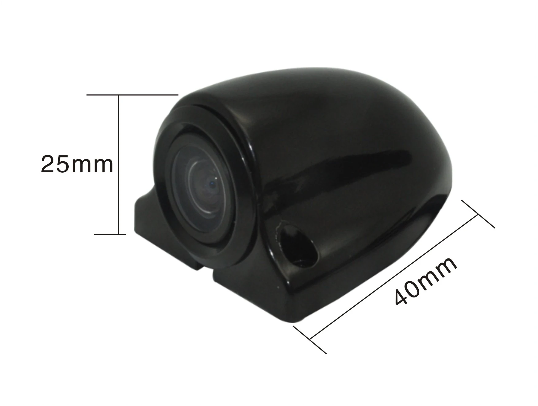 CAM-ST01 side view camera dimensions showing 40 mm length and 25 mm height