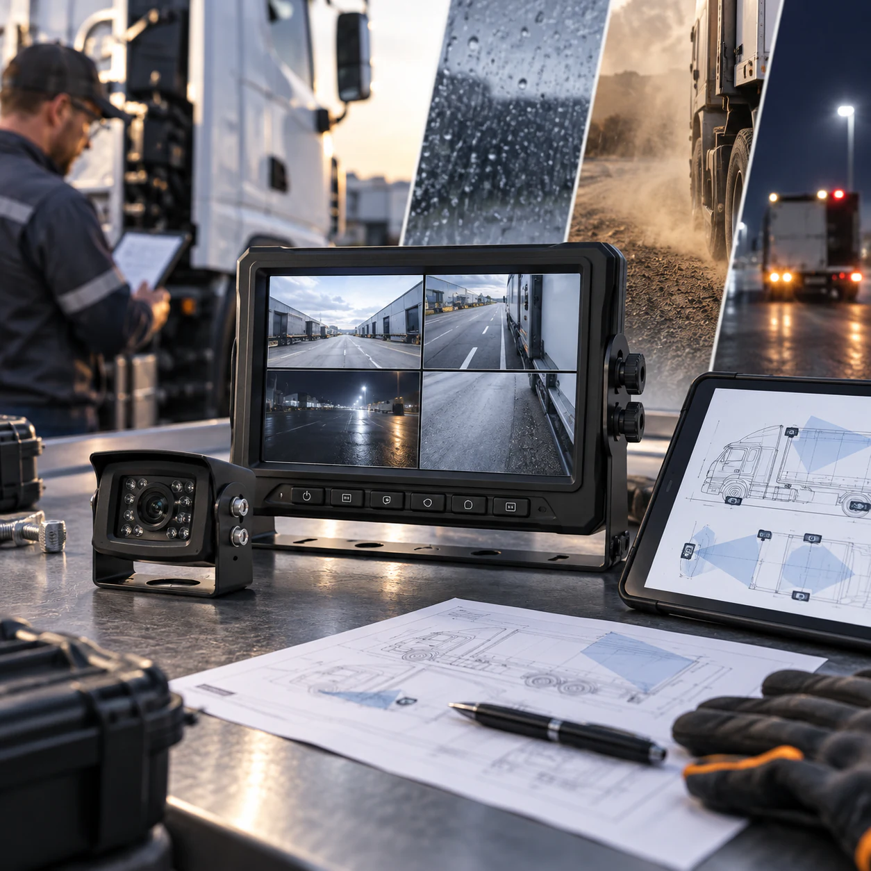 Commercial vehicle camera system configuration and environmental planning