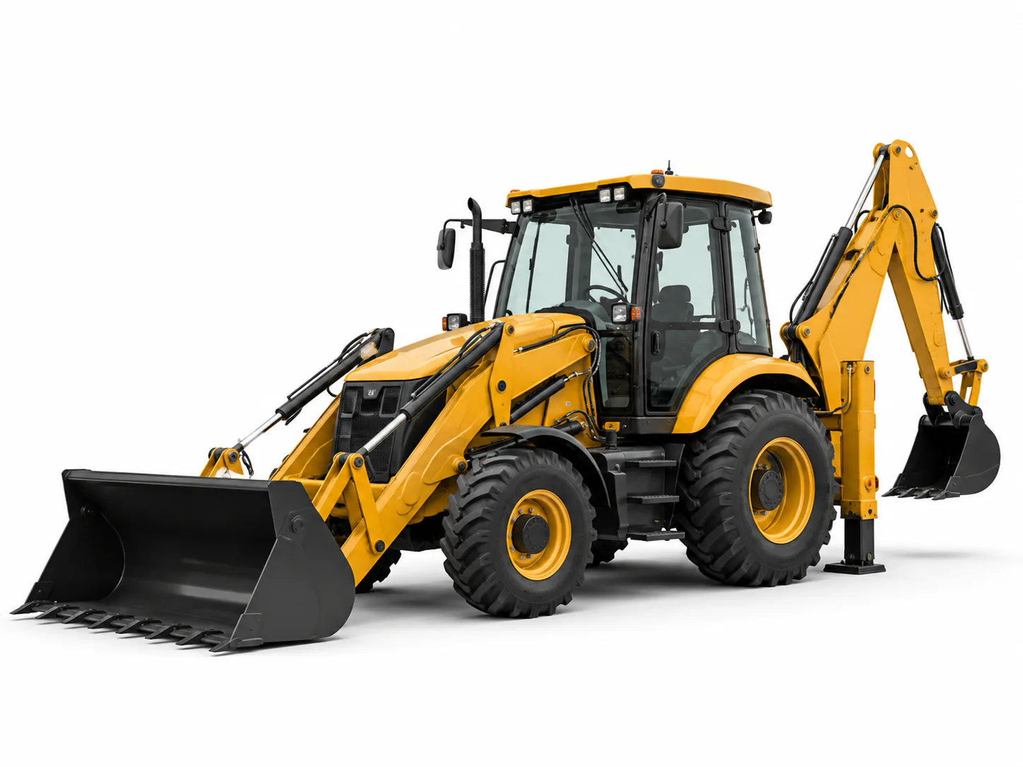 Backhoe loader heavy equipment camera application